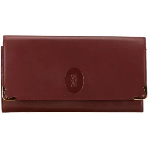 Pre-owned Leather clutches , female, Sizes: ONE SIZE - Cartier Vintage - Modalova