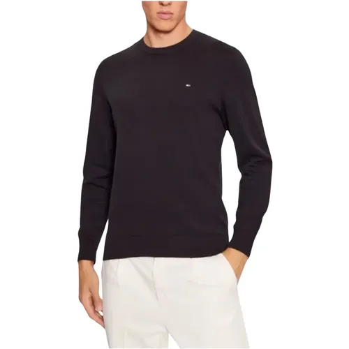 Klassischer Baumwoll-Rundhalsausschnitt Pullover , Herren, Größe: L - Tommy Hilfiger - Modalova