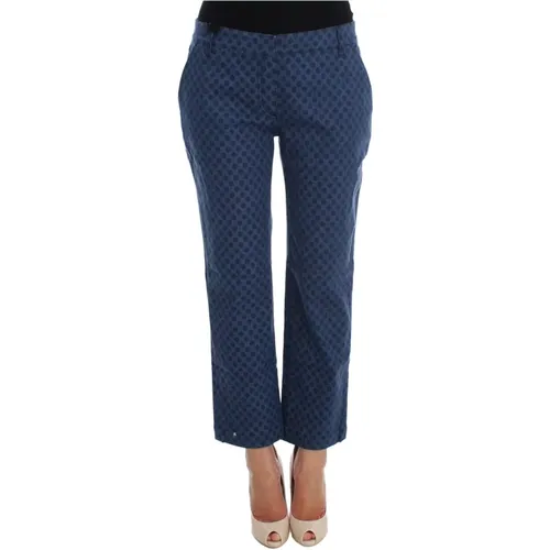Blaue Polka Dot Stretch Capri Jeans , Damen, Größe: 3XS - Dolce & Gabbana - Modalova