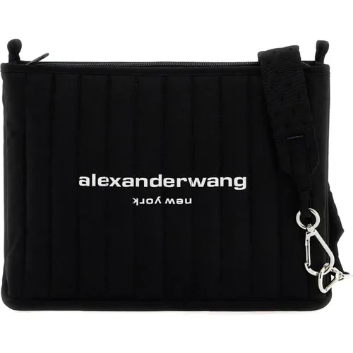 Gepolsterte Nylon-Schultertasche mit Logo - alexander wang - Modalova