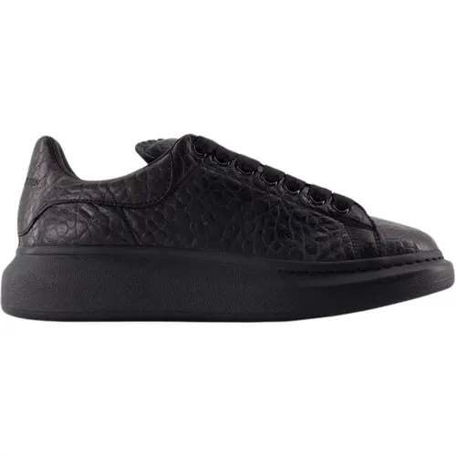 Schwarze Leder Oversized Sneakers , Herren, Größe: 43 EU - alexander mcqueen - Modalova