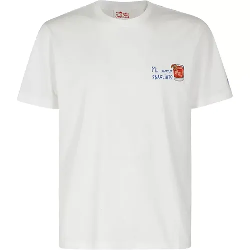 Besticktes T-Shirt für Männer , Herren, Größe: M - MC2 Saint Barth - Modalova