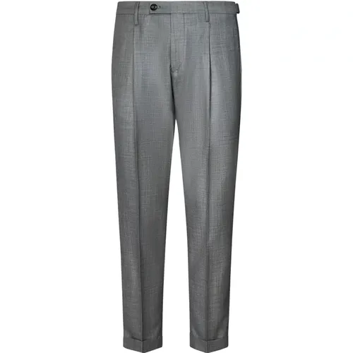 Tailored Grey Wool Trousers with Pleat , male, Sizes: W35, W30, W36, W34, W32, W33, W38, W40 - Michael Coal - Modalova