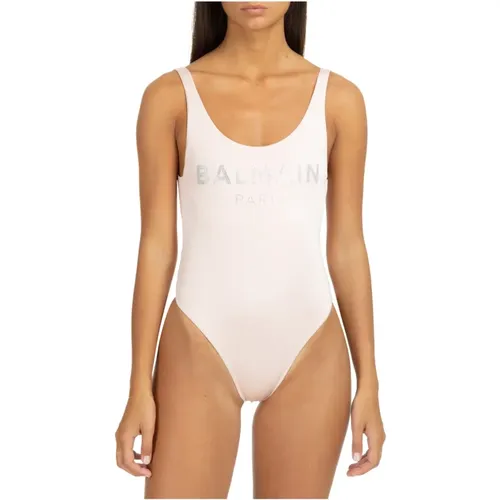 One-Piece Crystal Logo Swimsuit , female, Sizes: S, M, XS - Balmain - Modalova