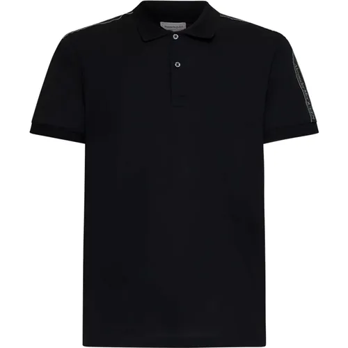 Polo Shirt Logo-Tape Detail , male, Sizes: L, M - alexander mcqueen - Modalova