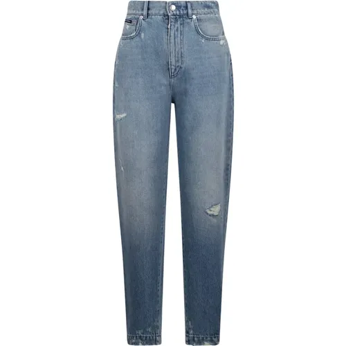 High-waisted Ripped Jeans , female, Sizes: S, XS - Dolce & Gabbana - Modalova