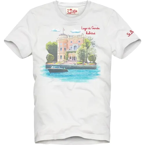 Roller Print Logo Ärmel T-Shirt , Herren, Größe: XL - MC2 Saint Barth - Modalova