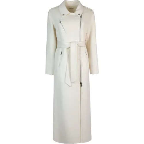 Long Wool Coat with Zipper Details , female, Sizes: L - P.a.r.o.s.h. - Modalova