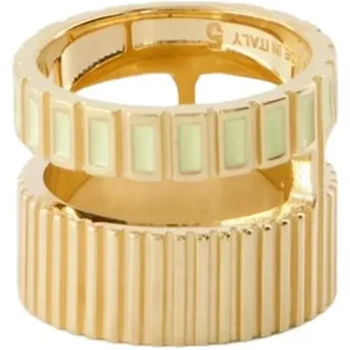 Eleganter Vermeil Ring - Eierschale , Damen, Größe: 50 MM - IVI - Modalova