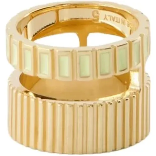 Eleganter Vermeil Ring - Eierschale , Damen, Größe: 55 MM - IVI - Modalova