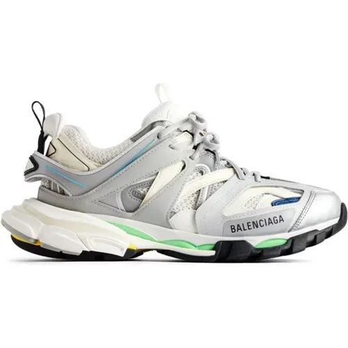 Grey/Blue Track Sneaker for Men , male, Sizes: 6 UK, 8 UK, 7 UK, 9 UK, 11 UK, 10 UK - Balenciaga - Modalova