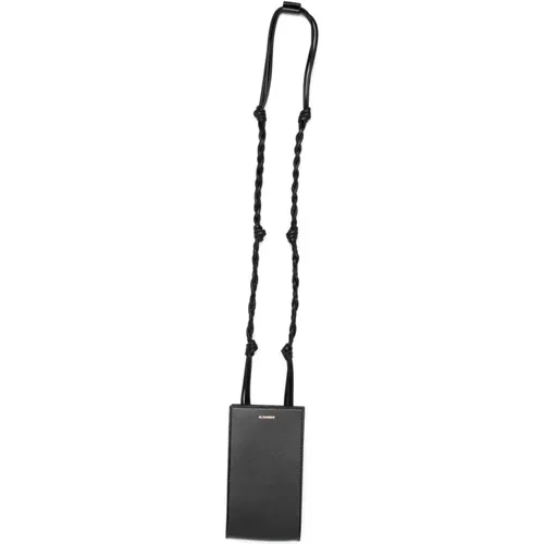 Schwarze Leder Smartphone-Halterung , Damen, Größe: ONE Size - Jil Sander - Modalova
