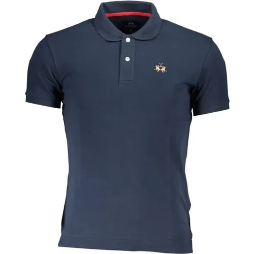 Elegantes Blaues Slim-Fit-Polo mit Kontrastierenden Details , Herren, Größe: 2XL - LA MARTINA - Modalova