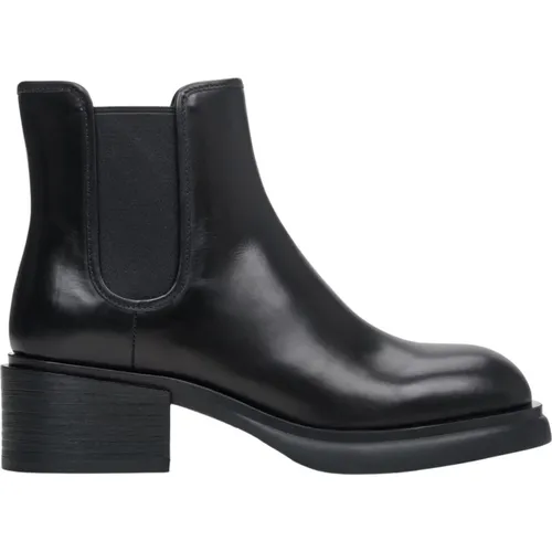 Damen Schwarze Lederstiefeletten Er00113586 , Damen, Größe: 35 EU - Estro - Modalova