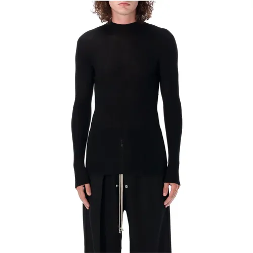 Ribbed Turtleneck Sweater Aw24 , male, Sizes: XL - Rick Owens - Modalova