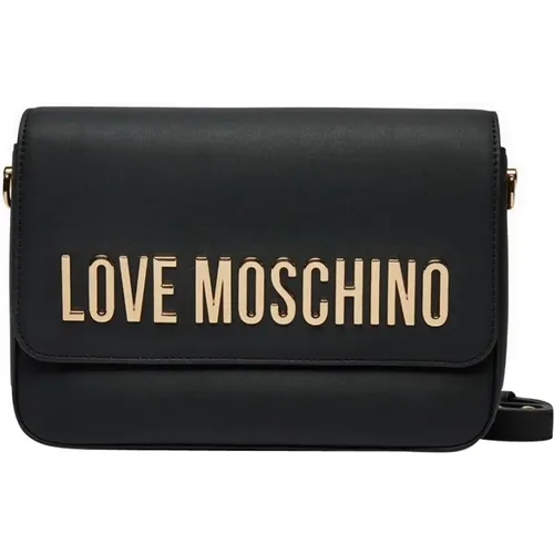 Schwarze Crossbody-Tasche für trendigen Stil , Damen, Größe: ONE Size - Love Moschino - Modalova