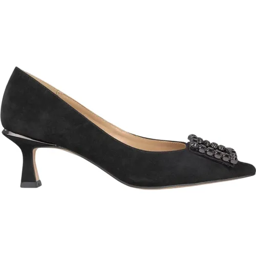 Pointed Toe Pump Shoes with Rhinestone Embellishment , female, Sizes: 4 UK, 8 UK - Alma en Pena - Modalova