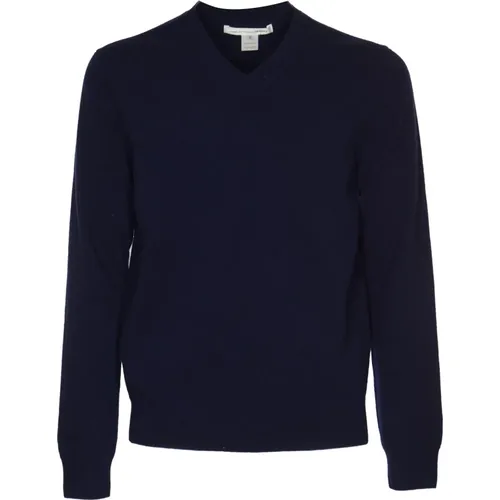 Blauer V-Ausschnitt Pullover Strick - Comme des Garçons - Modalova