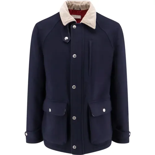 Wool Jacket Metal Snap Closure , male, Sizes: XL, 2XL - BRUNELLO CUCINELLI - Modalova