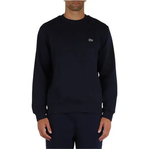 Klassischer Crewneck-Sweatshirt mit Frontlogo-Patch - Lacoste - Modalova