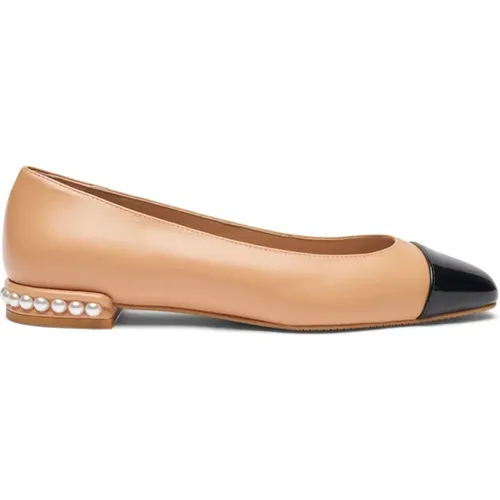 Perlenverzierte Ballett Flats , Damen, Größe: 38 1/2 EU - Stuart Weitzman - Modalova