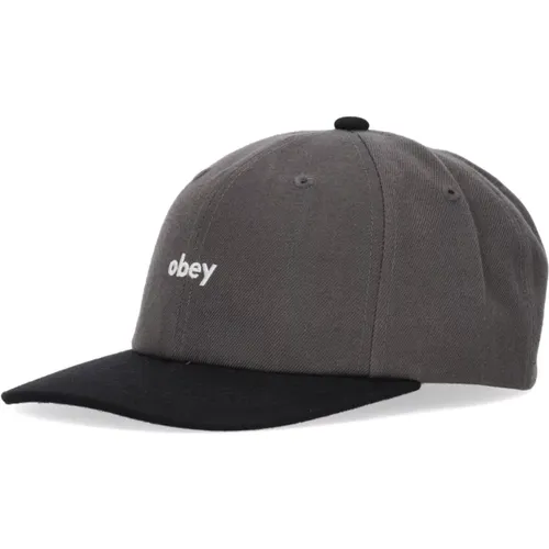 Gebogener Schirm Snapback Kappe Dunkelgrau - Obey - Modalova