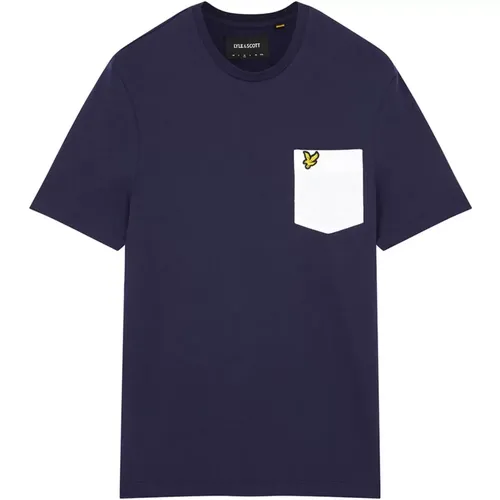 Contrast Pocket T-Shirt, Elegant with a Touch of Personality , male, Sizes: L - Lyle & Scott - Modalova