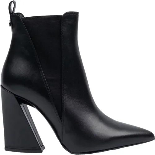 Leather Tronchetto 2583 with Triangular Heel , female, Sizes: 5 UK, 6 UK, 3 UK, 7 UK - Albano - Modalova