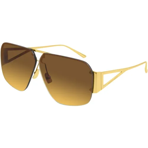 Gold/Orange Shaded Sunglasses , unisex, Sizes: 67 MM - Bottega Veneta - Modalova