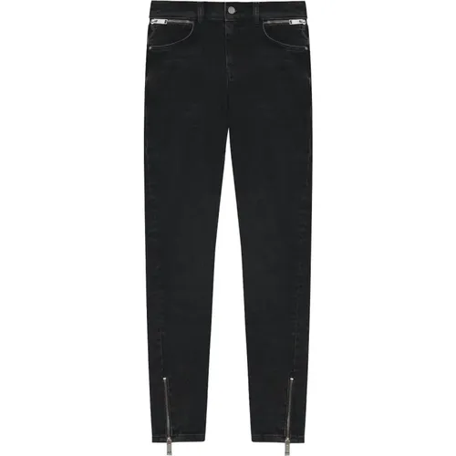 Charcoal Skinny Jeans mit Reißverschlussdetails , Damen, Größe: W29 - Anine Bing - Modalova
