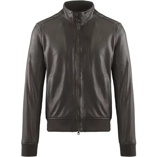 Friz Leather Bomber Jacket , male, Sizes: M, 2XL, XL - BomBoogie - Modalova