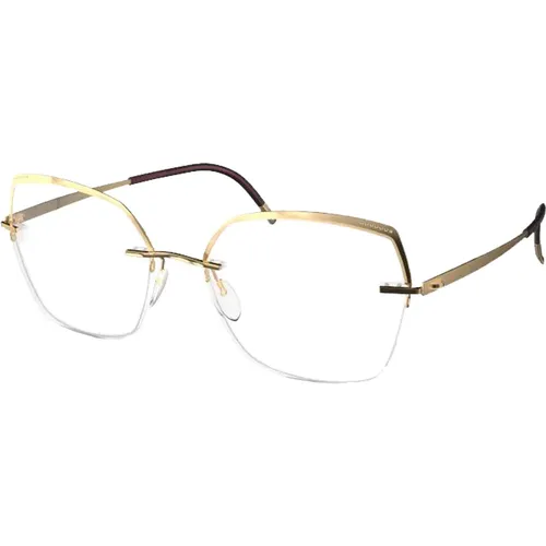 Gold Plated Eyewear Frames Artline 5546/Ju , female, Sizes: 55 MM - Silhouette - Modalova