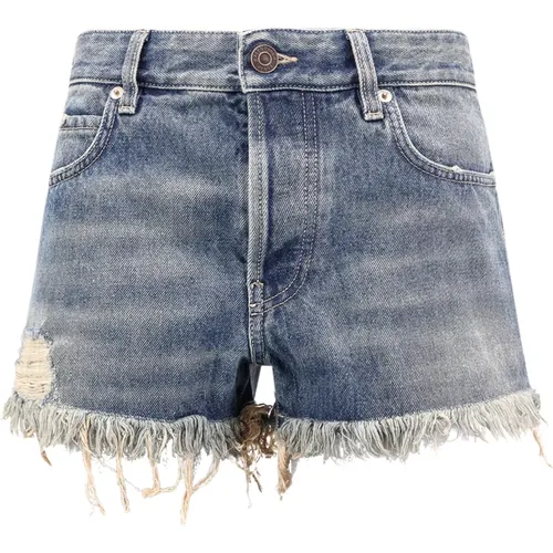 Denim Shorts mit Rückenlogo-Patch - Balenciaga - Modalova