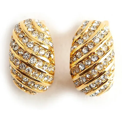Pre-owned Chrystal stone clip on earrings , female, Sizes: ONE SIZE - Dior Vintage - Modalova
