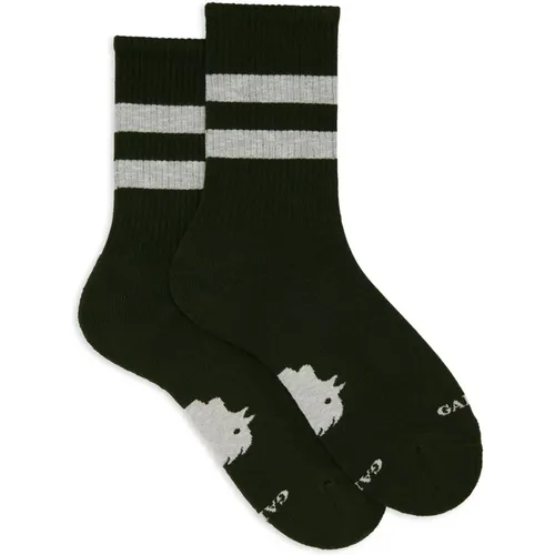 Unisex kurze grüne Baumwoll-Frotteesocken mit kontrastierenden Streifen , unisex, Größe: M - Gallo - Modalova