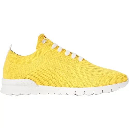 Gelbe Gestrickte Stoff Sneakers , Damen, Größe: 36 EU - Kiton - Modalova