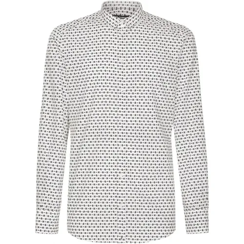 Logo Pattern Shirt with Long Sleeves , male, Sizes: XL - Dolce & Gabbana - Modalova