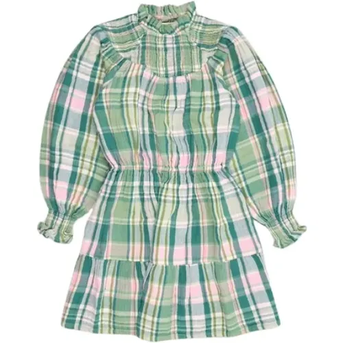 Garten Tartan Smocked Kleid - The New Society - Modalova