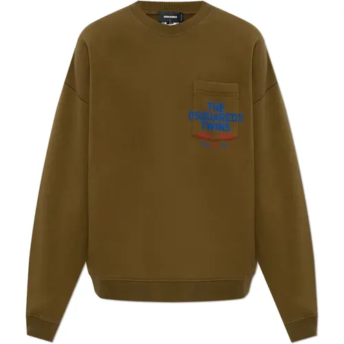 Sweatshirt mit Tasche , Herren, Größe: 2XL - Dsquared2 - Modalova