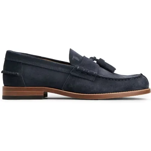 Suede Loafers with Tassel Sole , male, Sizes: 8 UK, 7 UK, 10 UK, 8 1/2 UK, 11 UK, 9 1/2 UK, 6 1/2 UK, 7 1/2 UK, 9 UK - TOD'S - Modalova