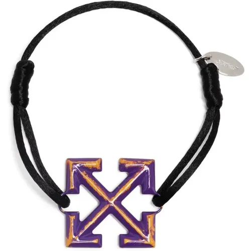 Multicolor Craquele Arrow Logo Bracelet , male, Sizes: ONE SIZE - Off White - Modalova