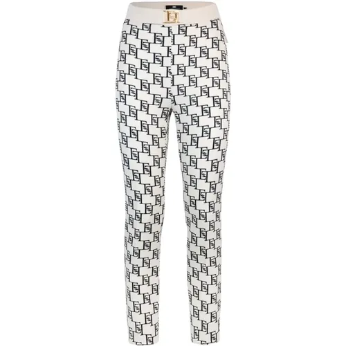 Satin-lined Trousers with Invisible Zip , female, Sizes: M, L, S - Elisabetta Franchi - Modalova