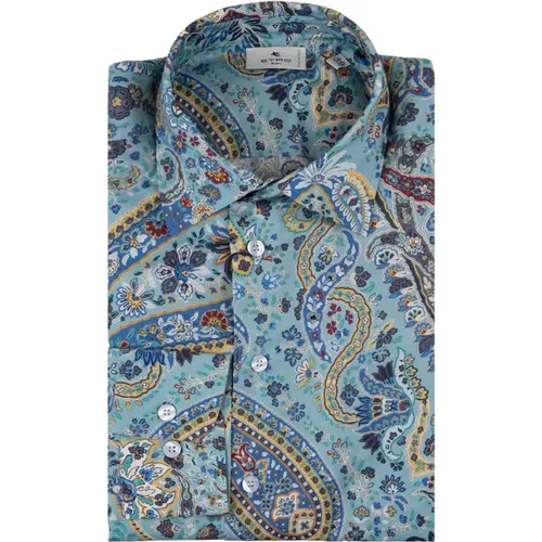 Blue Paisley Print Shirt , male, Sizes: M, XL, L - ETRO - Modalova