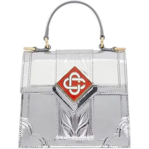 Silberne Mini Jeanne Leder Tasche - Casablanca - Modalova