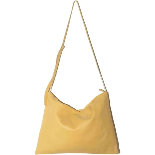 Leather shoulder bag with zipper , female, Sizes: ONE SIZE - Cortana - Modalova