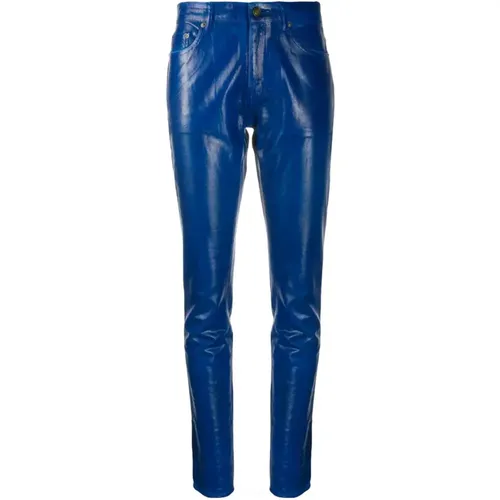 Slim-Fit High-Waisted Denim Pants , female, Sizes: W28, W29, W30, W31 - Saint Laurent - Modalova