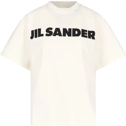 Weiße T-Shirt mit Logo , Damen, Größe: XS - Jil Sander - Modalova