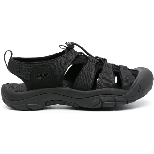 Schwarzer Schuh mit Ausschnitten und Mandelförmiger Spitze , Herren, Größe: 43 EU - Keen - Modalova