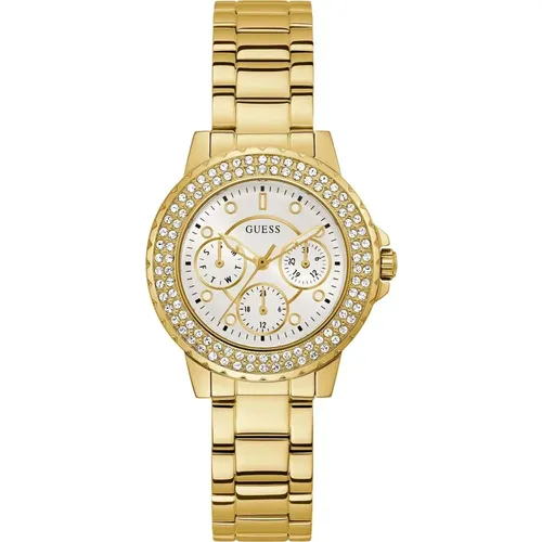 Armbanduhr aus Edelstahl mit Kristallen , Damen, Größe: ONE Size - Guess - Modalova