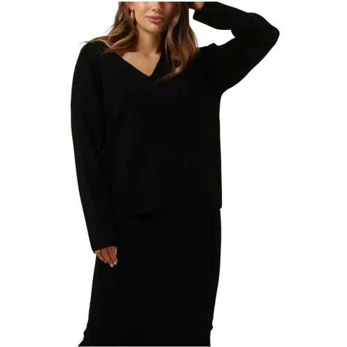 V-Ausschnitt Pullover Schwarz , Damen, Größe: XS - Object - Modalova